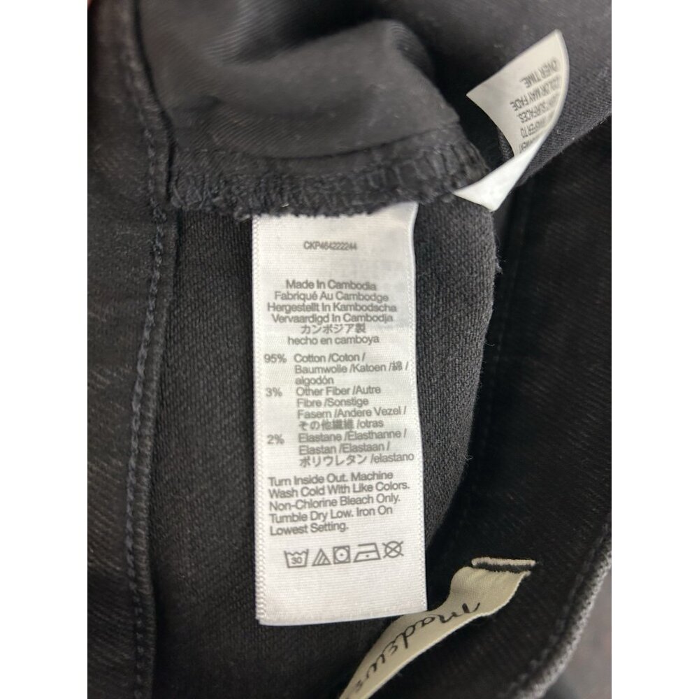 Madewell Womens Sz 28 Black Wash Cali Demi-Boot Jeans Raw Hem Stretch Denim Zip - Picture 16 of 16
